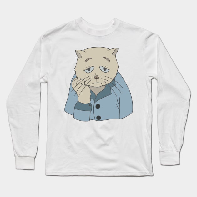 Depressed cat Long Sleeve T-Shirt by CrazyLife